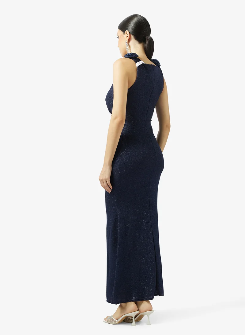 Ella Limited Edition Shimmer Ruched Dress With Slit